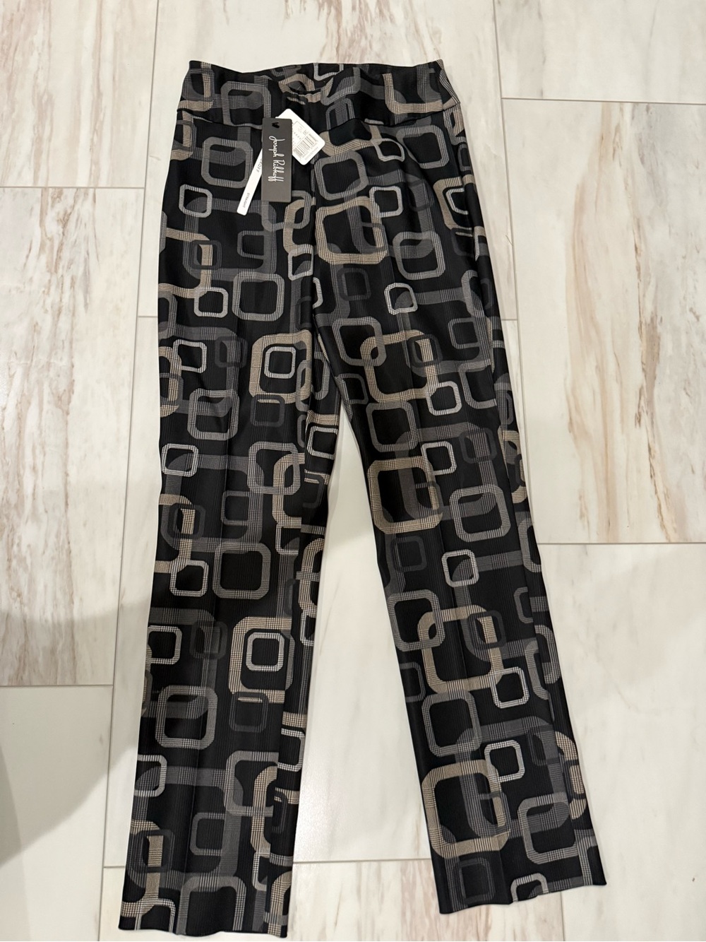 Joseph Ribkoff Black Geometric Square Dress Pants